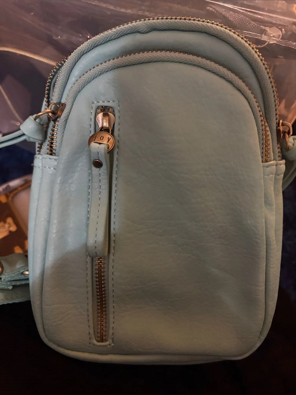 Light Blue Women's Crossbody Bag - Casual Leatherette Shoulder Bag